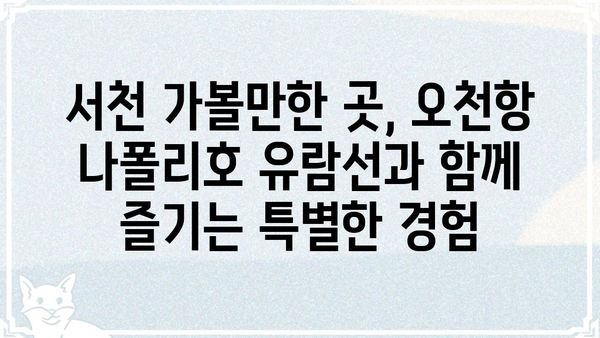 오천항 나폴리호| 충남 서천의 아름다운 섬 여행 | 서천 가볼만한 곳, 나폴리호 유람선, 오천항 관광