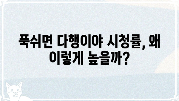 푹쉬면 다행이야 시청률, 이 정도는 알아야죠! | 예능, 시청률, 화제성, 힐링