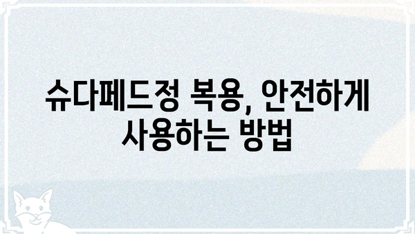 슈다페드정 복용 가이드| 효능, 부작용, 주의사항 완벽 정리 | 감기약, 콧물, 코막힘, 비염