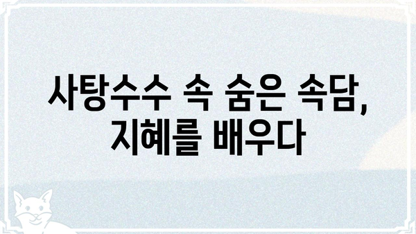 사탕수수와 관련된 고사성어| 의미와 유래 알아보기 | 사탕수수, 고사성어, 유래, 의미, 속담