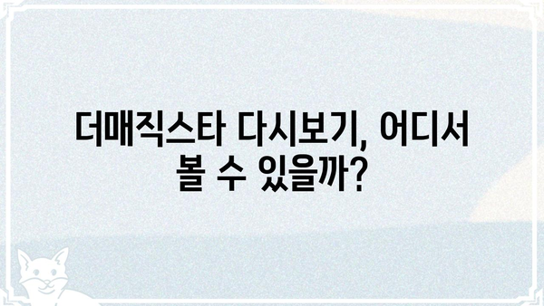 더매직스타 재방송 다시보기| 놓치신 분들을 위한 편성표 | 더매직스타, 재방송, 다시보기, 방송정보